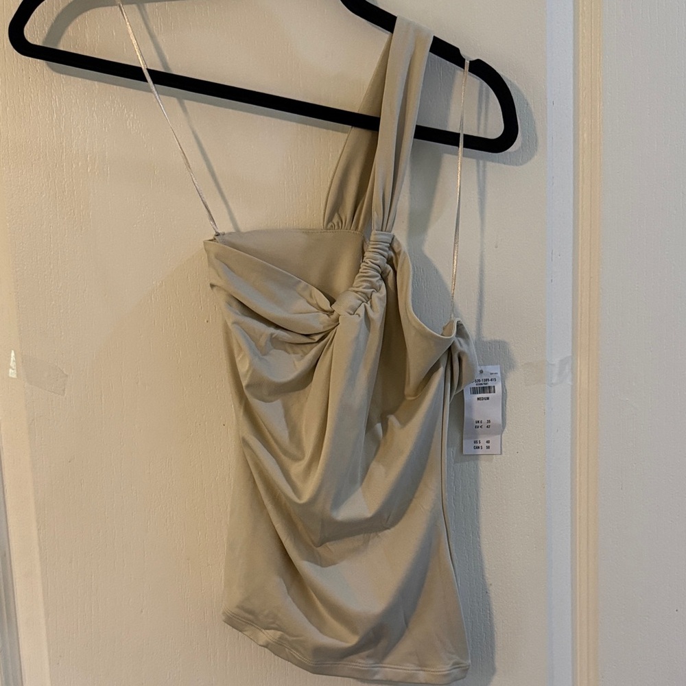 Abercrombie & Fitch Beige One-Shoulder Top